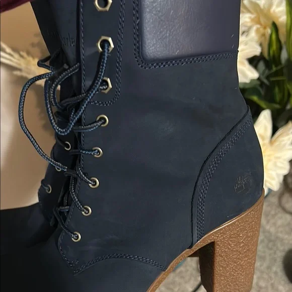 Timberland Women's Navy Heeled Boots - Picture 3 of 3